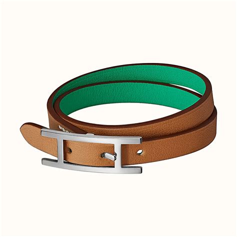 bracelet montre double tour hermes|hermes behapi double tour.